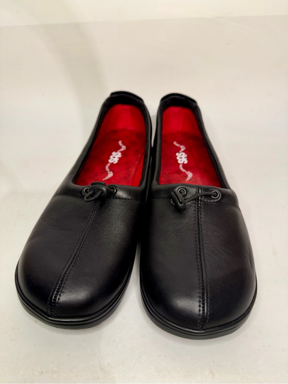 NEW SAS Funk Black Leather Shoes Women's 10 M Slip On Comfort Loafer NWOB USA